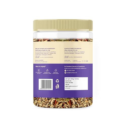 Image of Nourish You Antioxidant Boost Trail Nuts & Super Seed Mix 300g Jar| Mixed seeds for eating| No Artificial Flavours & Preservatives| seeds combo Mix of Sunflower, Chia, Flax , Seasame , Pumpkin Seeds , Cranberries & Gojiberries