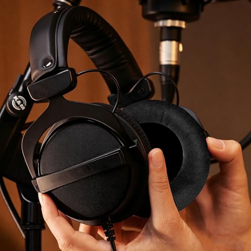 Almohadillas de terciopelo Lukvcoe para auriculares Beyerdynamic DT770 / DT770 Pro - Negro | También compatibles con DT511, DT801, DT831, DT901, HS300, MMX300, Custom One Pro Plus y Custom Studio miniatura 3