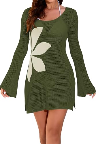Image of Cakulo Women's Swimsuit Cover Up Crochet Beach Floral Dress