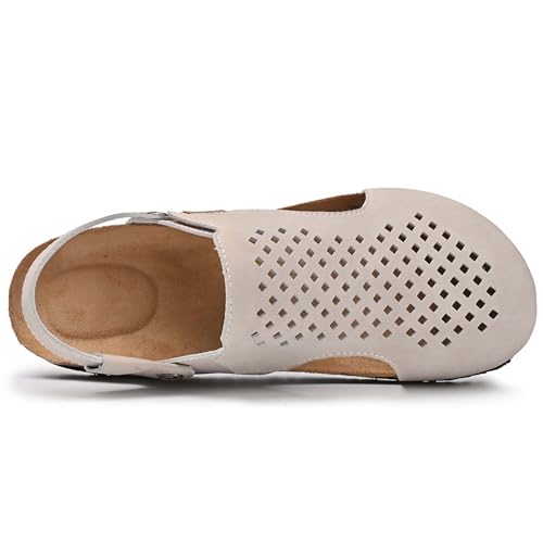 Mens Leather Sandals Outdoor Barefoot Sandals Cork Sole Anti-slip Wear-resistant Mens Fashion Hollow Out Breathable Sandals Slippers3