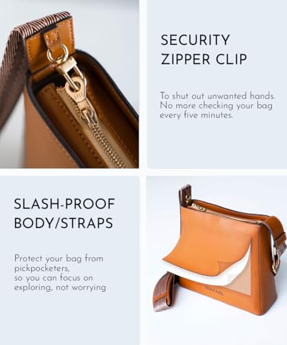 Anti-theft Crossbody: Made of Premium Vegan Cactus Leather, Sleek and Fashionable, Medium Size3