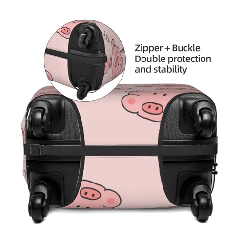Red Cute Pig Print Suitcase Cover Luggage Protector Washable Elastic Fashionable Travel Gear Cover4