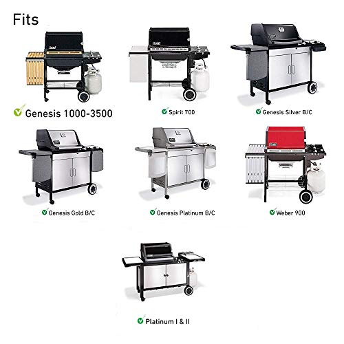 Onlyfire BRK-6013 Edelstahl Grillspieß Set für Weber Spirit 300 Serie, Genesis 300 Serie und ältere Modelle Gasgrill, inkl. 2X Fleischnadeln, Motor, 220V-240V, Drehspieß, Rotisserie, Drehspiess
