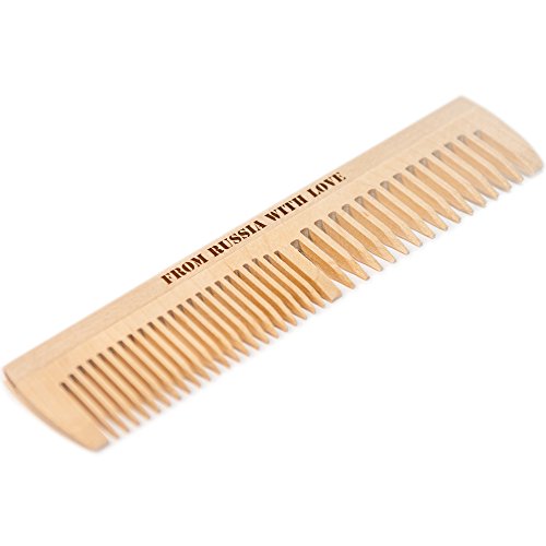Combined Wide Tooth Comb and Fine Tooth Comb. Hair Comb for Men and Women. Great Hair Combs for Women or Men. Beard Comb. Handcrafted from Organic Siberian Birch. Free Travel Pouch. Made in Russia.