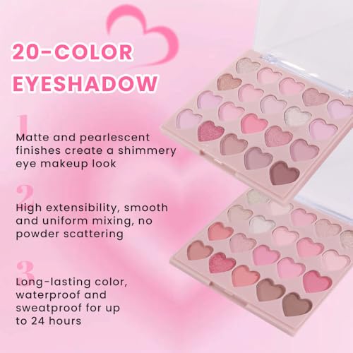 Image of SUAKE Nude Pink Eyeshadow Palette, Matte & Shimmer, High Pigmented 20 Colors Brown Purple Eye Shadow Primers for Eye Makeup, Korean Powder Palet de sombras de ojos (01#-NUDE-20 COLORS)