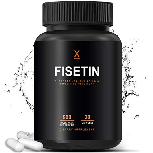 Fisetin 500mg - Fisetin Supplement (Similar to Apigenin, Luteolin, Quercetin) Senolytic Activator - Sirtuin Activator - Bioflavonoid Polyphenols - Non-GMO, Vegan, Lactose Free, Soy Free - by HumanX