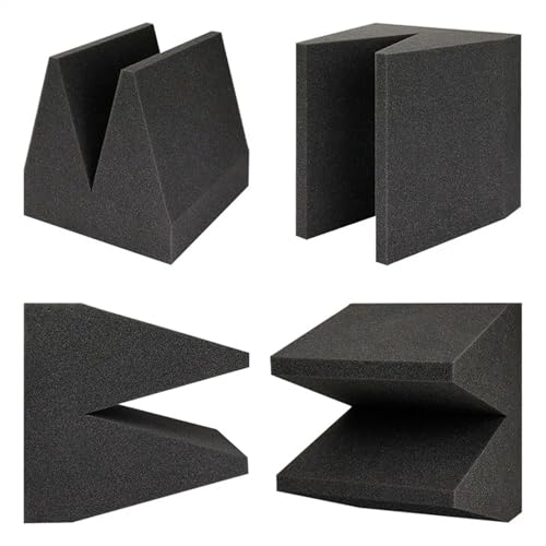 Lot de 4 panneaux en mousse acoustique 20x20x20cm for salle de karaoké, absorption acoustique, plafond, murs et angles