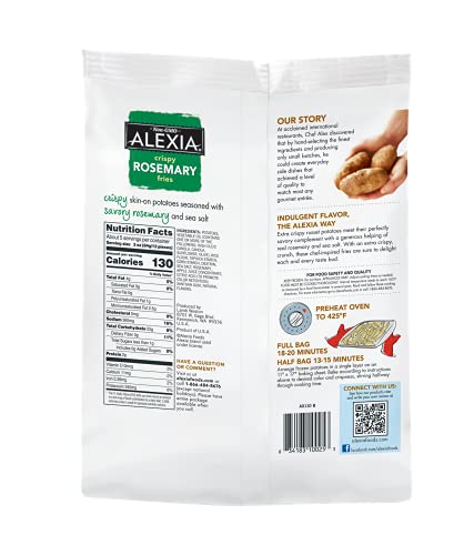 Alexia Crispy Rosemary Fries With Sea Salt, Non-Gmo Ingredients, 16 Oz (Frozen) #TOP1