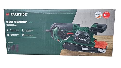 Parkside. Parkside PBSD 600 A1 Ponceuse à bande avec vitesse réglable, fonction d'extraction intégrée avec boîte de collecte de poussière amovible