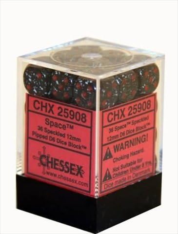 Speckled 12mm D6 Chessex Dice Block (36 Dice) - Space