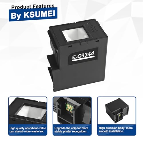 KSUMEI C9344 Caixa de manutenção compatível com Workforce WF-2930 WF-2950 WF-2810 WF-2830 WF-2850 WF