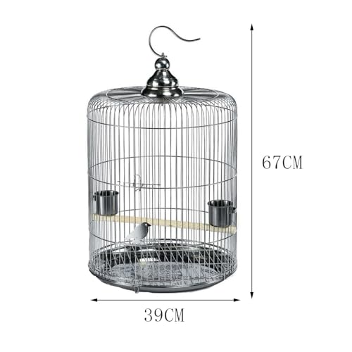 Cage à oiseaux suspendue circulaire avec poignée portable intégrée - 3