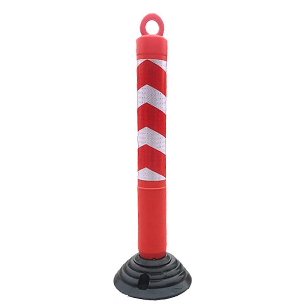 CWCQGH Security Barrier, Parking Bollard 80-120cm Red Rubber Warning Pole