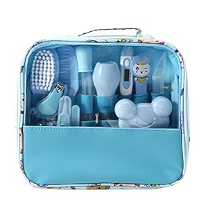 Moonvvin Babypflege Kit 13 teile/satz Neugeborenen Pflegen Set Wesentliche Healthcare Zubehör für Reisen Heimgebrauch mit Tragetasche (Blau)