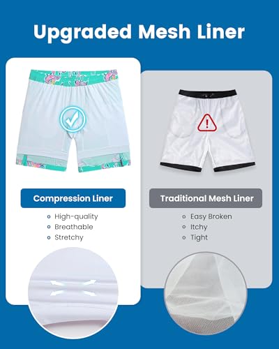 Image of maamgic Mens Swim Trunks with Compression Liner 7 Inch Inseam Mens Bathing Suit Quick Dry Swimming Trunks Swimsuit