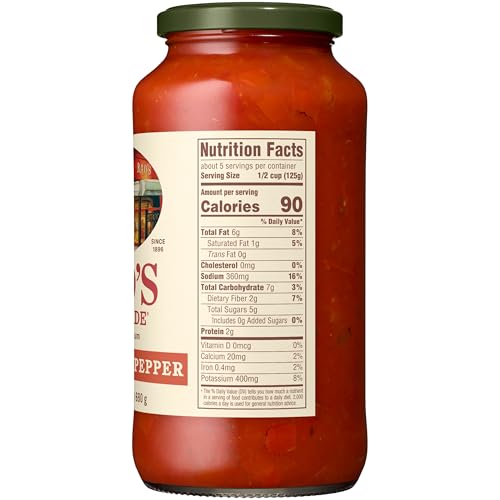 Image of Rao's Homemade Roasted Red Pepper Pasta Sauce, 24 oz, Tomato Sauce, All Purpose, Keto Friendly, Premium Quality, Tomatoes from Italy and Red Peppers (Pack of 2)