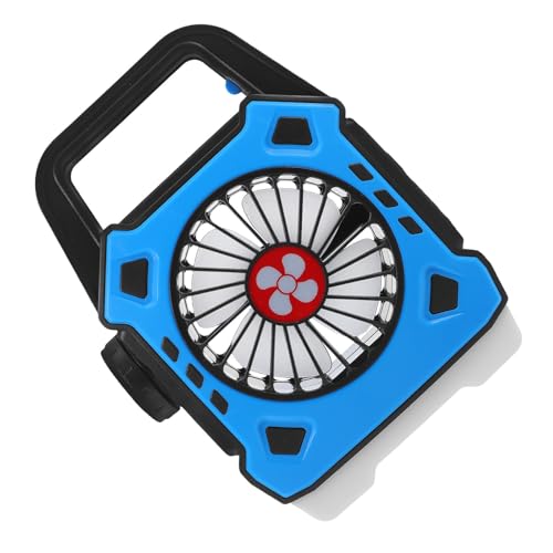 Ventilador de mano con linterna de camping portátil y luz para tienda de campaña silenciosa