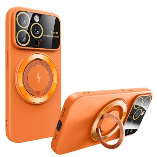 Étui avec support magnétique iPhone 15 Plus orange grande vue