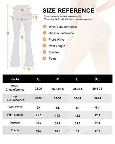 Aoliks Crossover Flare Leggings for Women,High Waisted Bootcut Yoga Pants Workout Bell Bottom Leggings, M