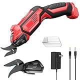 Electric Scissors with 2 Blades, 4.2V Cordless Fabric Shears Rechargeable Cloth Cutter, Power Shears for Sewing/Carpet/Leather/Rubber/Cardboard
