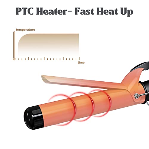 Large Barrel Curling Iron 1 1/2 Inch Curling Iron, Hair Curling Wand Ceramic Curling Iron Travel Curling Irons With Glove, Lcd Digital Temp Control Beach Waver Curling Iron Big Curling Iron For Women #TOP2