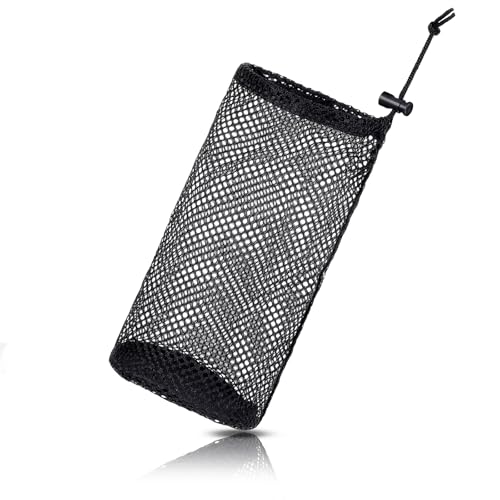 EupHHonycs Black Nylon Mesh Golf Pouch, Golf Ball Storage Bag,