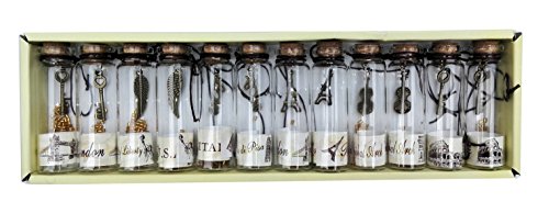 Salome Idea Nesting Nomad Small Transparent Mini Glass Jars With Cork Stopper And With Inside Steam Punk Pendants #TOP5