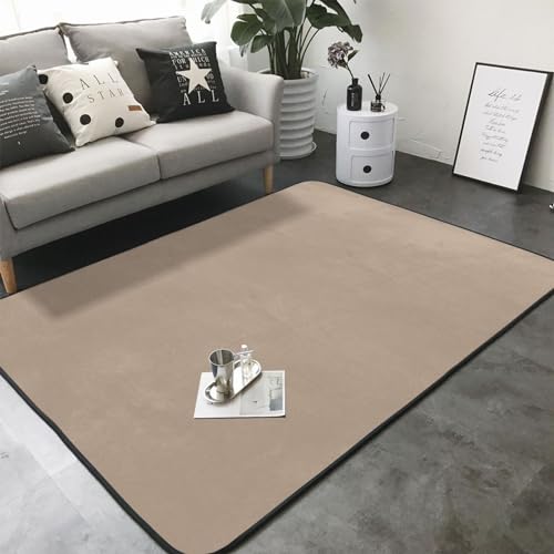 Tapis de sol marron clair 203x147 cm pour le salon