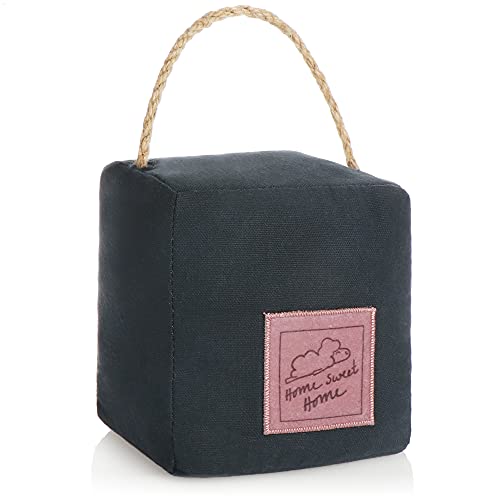 Preisvergleich Produktbild com-four® Türstopper mit Griff, Schwerer Türhalter, Funktionelles Wohnaccessoire, Stopper für Fenster und Türen, optimal bei Durchzug (Eckig - dunkelgrau)