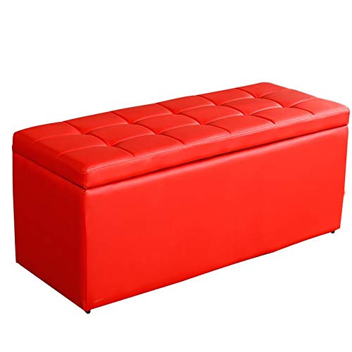 Tabouret bas pliant avec coffre en cuir pour optimiser le rangement du salon - 3