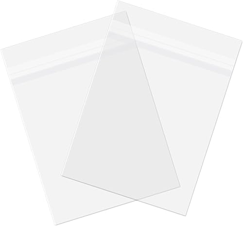 AUEAR Paquete de 100 fundas de plástico transparente de 8 x 10 pulgadas, sin ácidos, bolsas resellables de cristal de 1.6 mil para impresiones y