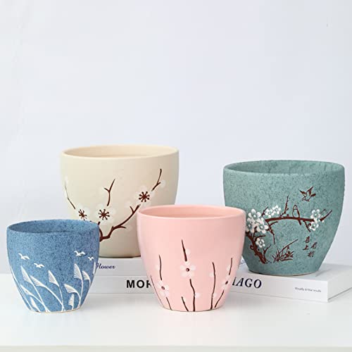Pot de fleurs en céramique pour succulentes avec drainage optimal