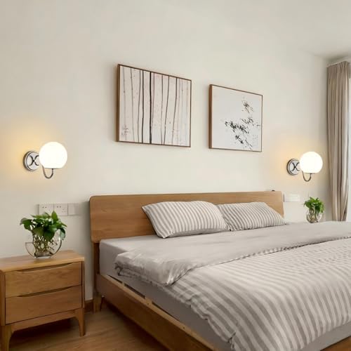 Image of Vintage Brushed Nickel Bathroom Wall Sconces, Include G9 bull, 2-Pack