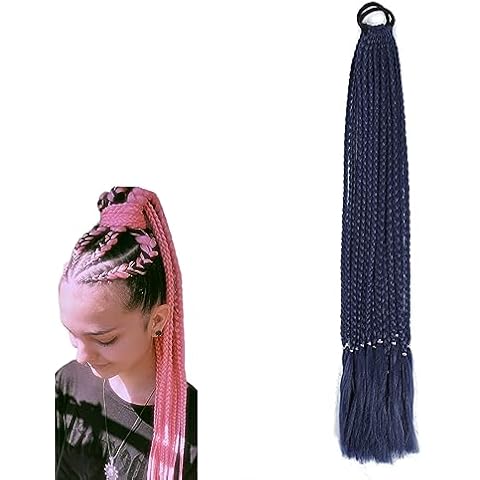 prinfantasy Wig Long Braid Women's Wigs Braided Ponytail Ladies Wigs Rubber Bands for Hair Girls Hair Extensions Teen Girls Hair Piece Long Ponytail Extension Cover