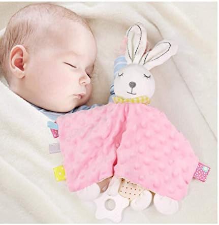 Inchant Baby Comforters Blanket Gift with Taggies Comforter Toy Soft Plush Animal Bunny for Newborn Baby Girls Boys Best Gifts
