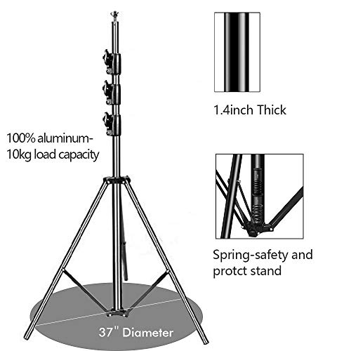 HYJ-INC 10 x 10Ft Photo Video Studio Heavy Duty Adjustable Muslin Backdrop Stand Background Support System Kit for Photography with Carrying Bag，4 Pcs Spring Clamps by HYJ-INC - Image 4