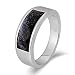 AmDxD Anillo de acero inoxidable, anillo de compromiso de plata cuadrada redondo, anillo de circonio, morado, Acero inoxidable, circonita cúbica,