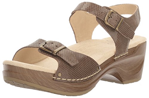 Sanita Women's Davia Platform Sandal, Brown Snake, 36 EU/5.5/6 M US