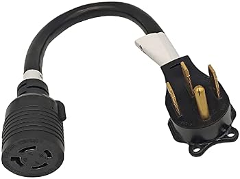 Fullsky FC-145L42 AC Adapter Cord NEMA 14-50P to NEMA L14-20R Male 14-50P Generator or RV Plug to Female L14-20R Generator Lock 4 Prong Receptacle Adapter Output Maximum 20Amp 125 or 250Volt