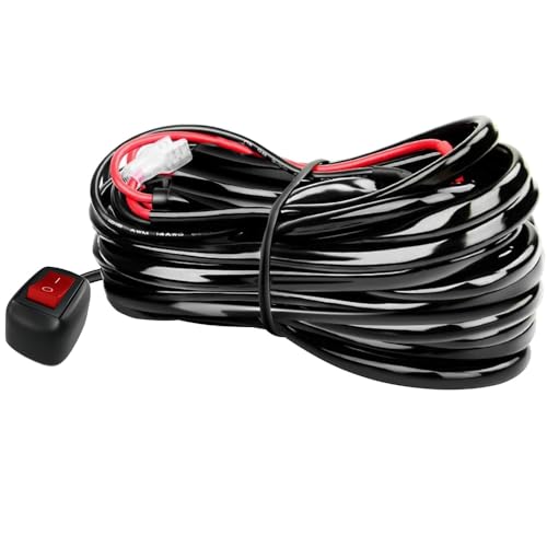 Gebildet Kit de Arnés de Cableado de Barra de luz LED para luz LED de 180W + 180W - Interruptor Tipo Pasta Relé de alimentación 2Cables 12V Fusible de Cuchilla