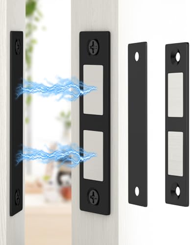 Jiayi Imanes para Puertas de Armario 2 Piezas Cierre Magnético Fuerte para Puertas de Armario - Doble Imán de 12kg, Nergo Ultrafino Cierre Magnético, Imanes Muebles Fácil Instalación