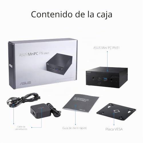 Miniatura 7 de Asus Pn51-Bb353mds1 Mini Pc, Mini Ordenador De Sobremesa Barebone, Amd Ryzen 3 5300u, Radeon Vega Graphics, Sin So, Negro