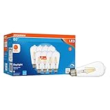 Sylvania Reduced Eye Strain ST19 LED Light Bulb, 60W = 7W, 13 Year, Dimmable, Clear, 5000K, Daylight - 8 Pack (41238)