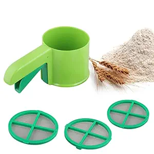 Machak 3 in 1 Flour Shifter Strainer Ata Shifter Channi (Green)