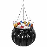 JOINPAYA Inflatable Halloween Cooler Cauldron 15 Inch Witch Pot Ice Container for Party Drinks Beer Beverage Bucket