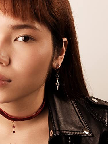 Sacina Gothic Y2k Spike Star Hoop Earrings, Y2K Emo Punk Grunge Goth Earrings, Halloween Christmas Jewelry Gift For Women3