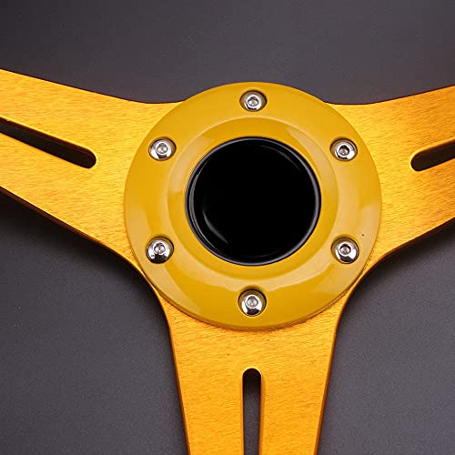 AUTO-SNAP-MOMO-13inch-350mm-Deep-Dish-Drifting-Steering-Wheel-Universal-PU-Aluminum-Car-Auto-Racing-Sport-Universal-Car-Steering-Wheel-Cover-Spinner-Color-Silver-with-hub