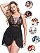 Avidlove Plus Size Babydoll for Women Sexy Lace Lingerie Set Mesh Chemise Sleepwear (Black, Large)
