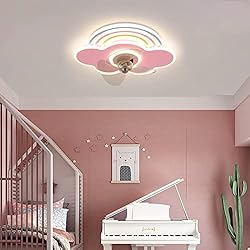 Lampara Ventilador Rosa KeLuKes Rosa Ventilador de Techo con Luz LED y Mando Moderno Regulable Lampara Ventilador Techo con APP Temporizador 6 Velocidades Silencioso Ventiladores de Techo para Habitación Infantil Comedor