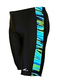 Adoretex Boy's/Men's Sunfire Spice Swim Jammers Swimsuit (MJ006) - Black/Bluegreen - 28